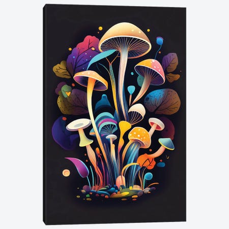 Fantastic Mushrooms II Canvas Print #MII429} by Mike Kiev Canvas Art