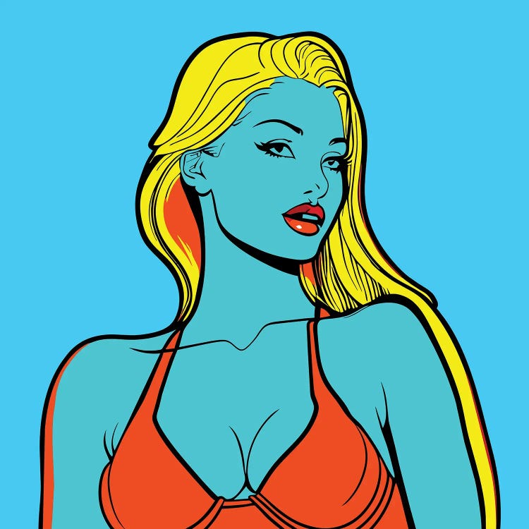 Stylized Portrait Of A Woman by Mike Kiev wall art