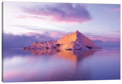 Frozen Mountains In The Sea II Canvas Art Print - Sunset Shades