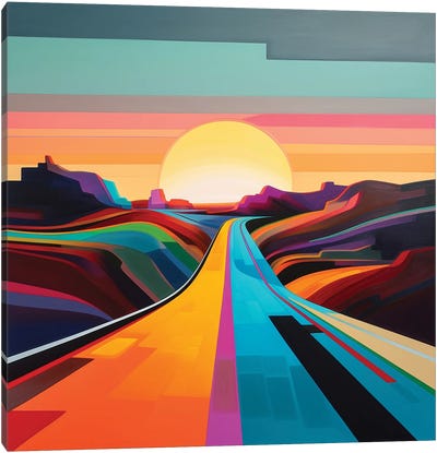 Road To The Sun Canvas Art Print - Mike Kiev