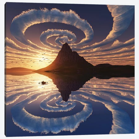 Spiral Clouds Over Mountain Peak Canvas Print #MII48} by Mike Kiev Art Print