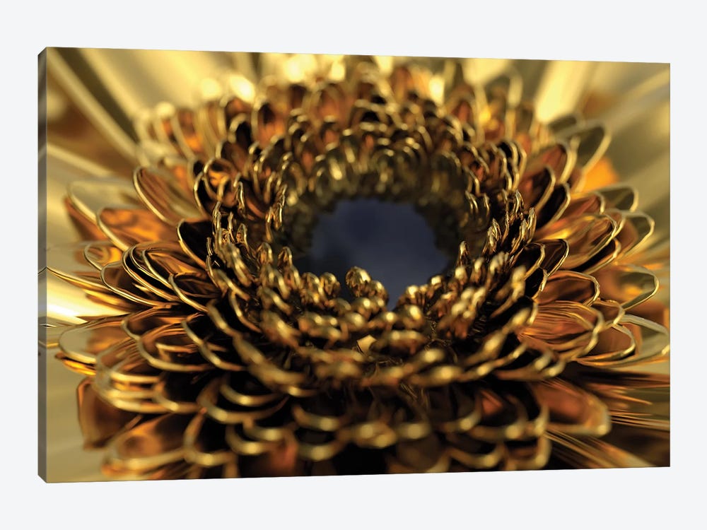 Golden Flower by Mike Kiev 1-piece Canvas Artwork