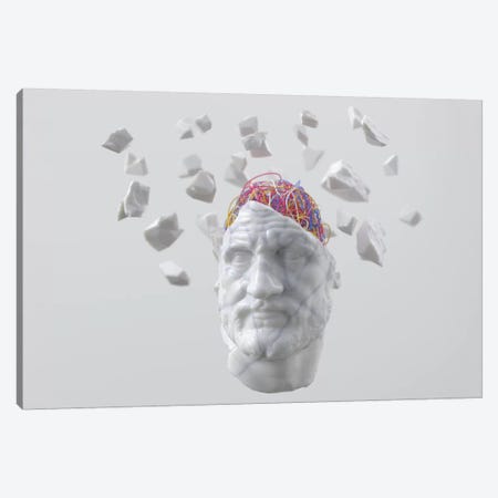 Ancient Man With Wires In His Head Canvas Print #MII5} by Mike Kiev Art Print