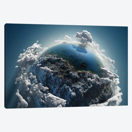 Cloud Earth In Space Canvas Print #MII7} by Mike Kiev Canvas Print