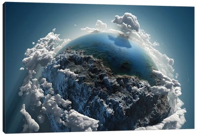 Cloud Earth In Space Canvas Art Print - Earth Art