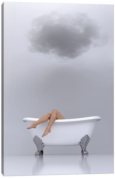 woman relaxing in the bath Canvas Art Print - Mike Kiev
