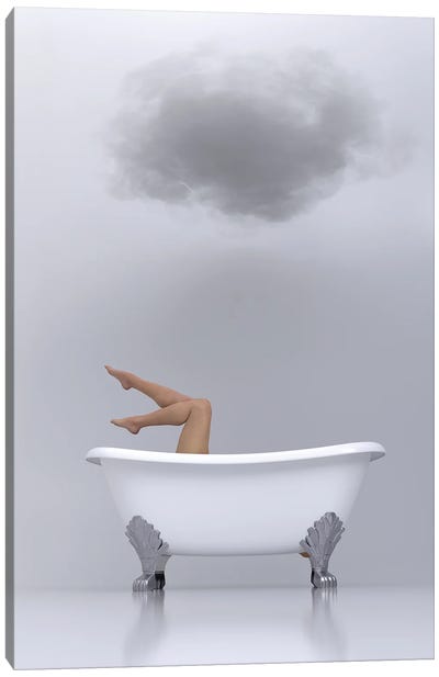 woman relaxing in the bath 2 Canvas Art Print - Mike Kiev