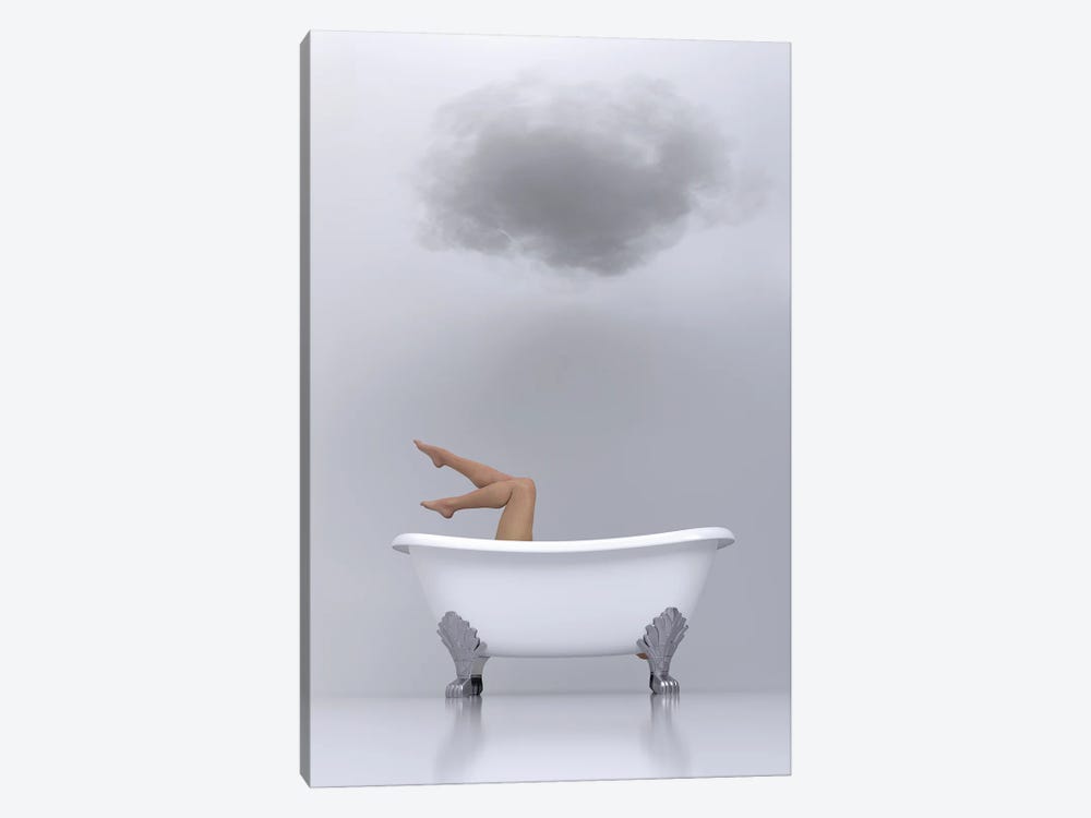 woman relaxing in the bath 2 by Mike Kiev 1-piece Canvas Print
