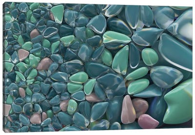 Colourful Sea Pebble Background Canvas Art Print - Mike Kiev