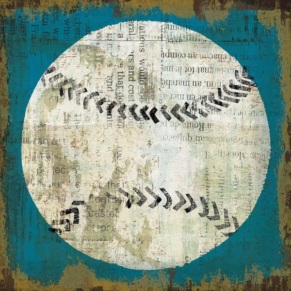 Kids Sports Art: Ball I on Blue by Michael Mullan