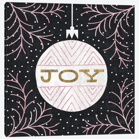 Jolly Holiday Ornaments Joy Metallic Canvas Print #MIM25} by Michael Mullan Canvas Artwork