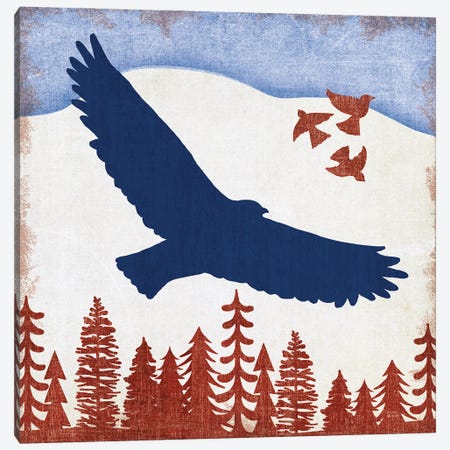 Patriotic Woodland Eagle Canvas Print #MIM74} by Michael Mullan Canvas Print