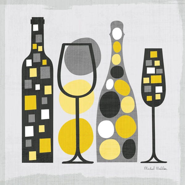 Wine: Modern Kitchen Square I by Michael Mullan