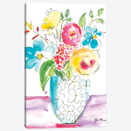 Flower Burst Vase I Canvas Print #MIN1} by Julia Minasian Canvas Print