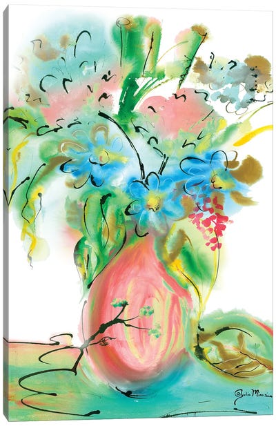 Flower Burst Vase II Canvas Art Print