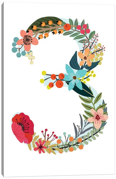 Floral Three Canvas Art Print - Number Art