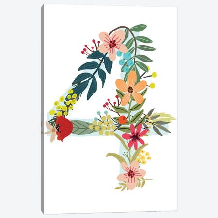 Floral Four Canvas Print #MIO107} by Mia Charro Canvas Art