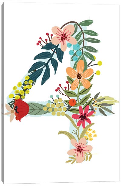 Floral Four Canvas Art Print - Mia Charro