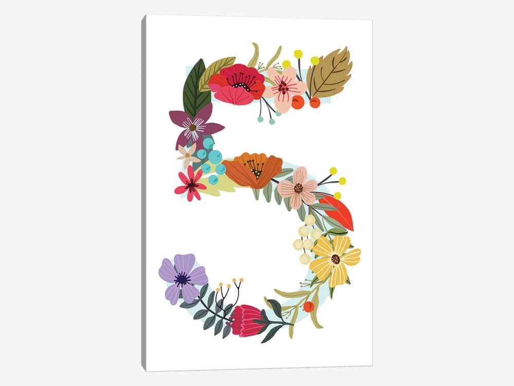 Floral Five by Mia Charro 1-piece Canvas Art Print