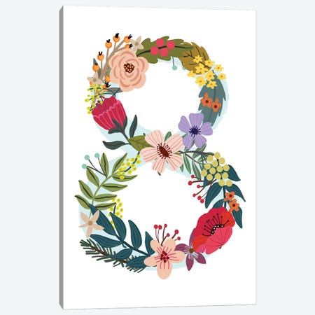 Floral Eight Canvas Print #MIO111} by Mia Charro Canvas Wall Art
