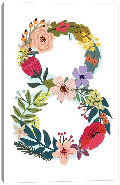 Floral Eight Canvas Art Print - Mia Charro