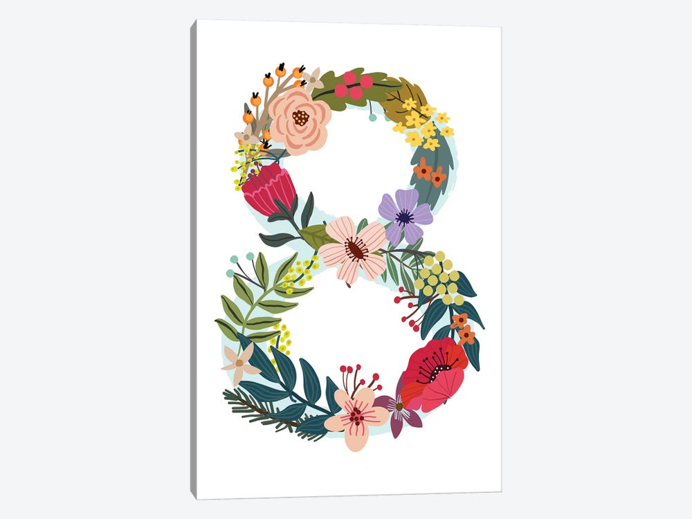 Floral Eight by Mia Charro 1-piece Canvas Print