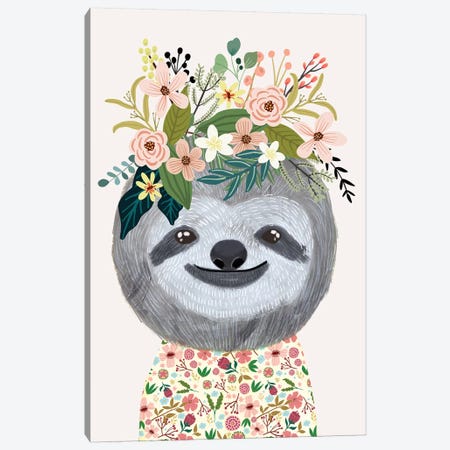 Sloth Canvas Print #MIO119} by Mia Charro Canvas Art
