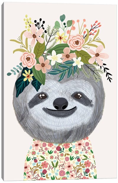 Sloth Canvas Art Print - Mia Charro