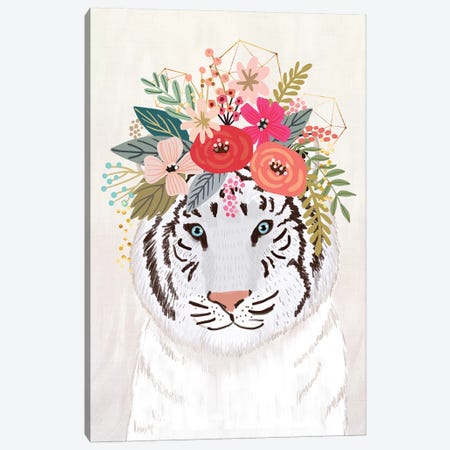 White Tiger Canvas Print #MIO121} by Mia Charro Art Print