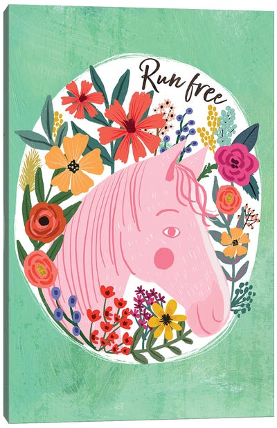 Pink Horse Canvas Art Print - Mia Charro