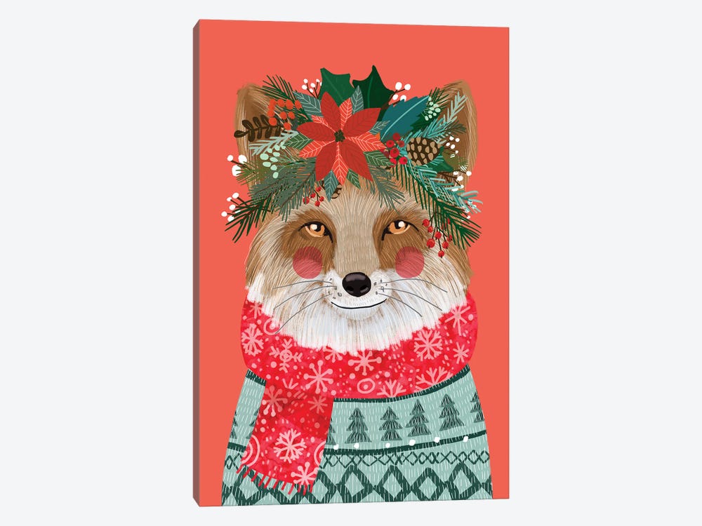 Christmas Fox by Mia Charro 1-piece Canvas Art Print