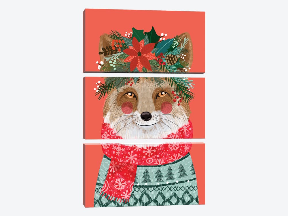 Christmas Fox by Mia Charro 3-piece Art Print