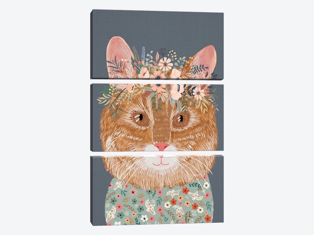 Ginger Cat by Mia Charro 3-piece Canvas Wall Art