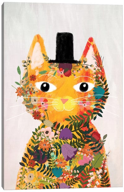 Flower Cat I Canvas Art Print - Happiness Art