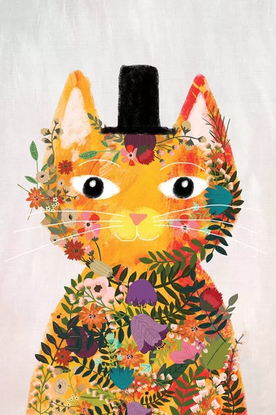 Kids Inspirational Art: Flower Cat I by Mia Charro