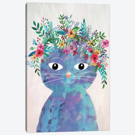 Flower Cat II Canvas Print #MIO16} by Mia Charro Canvas Print