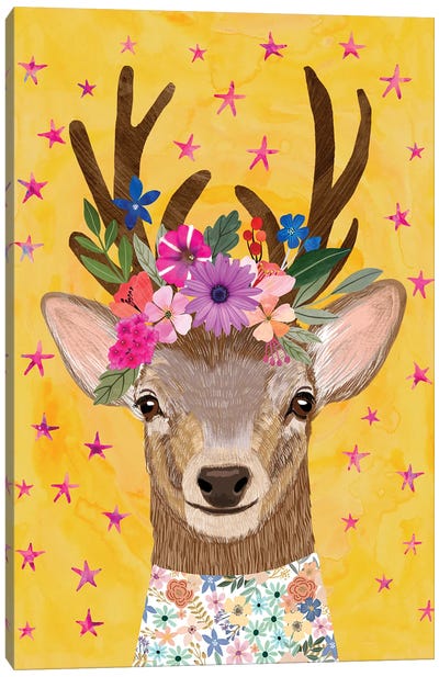 Magic Deer Canvas Art Print - Mia Charro