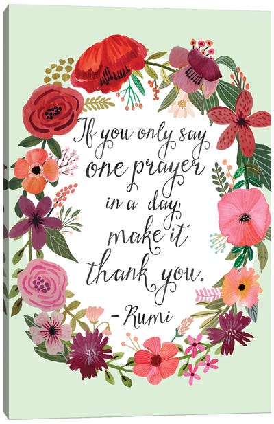 Rumi Canvas Art Print - Gratitude Art