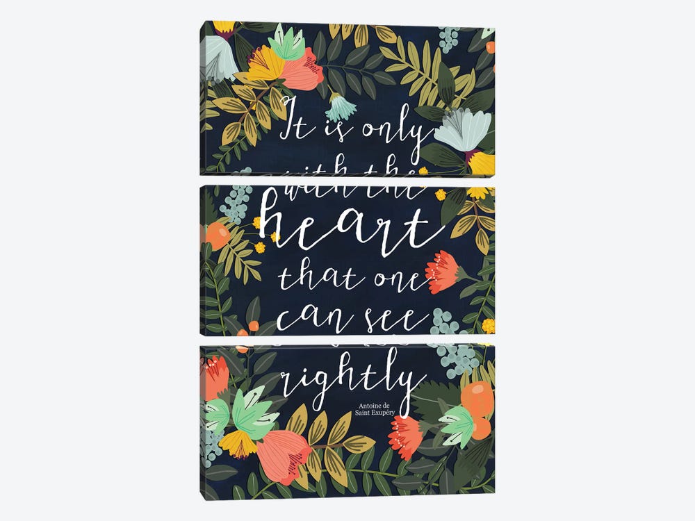 It Is Only With The Heart by Mia Charro 3-piece Art Print
