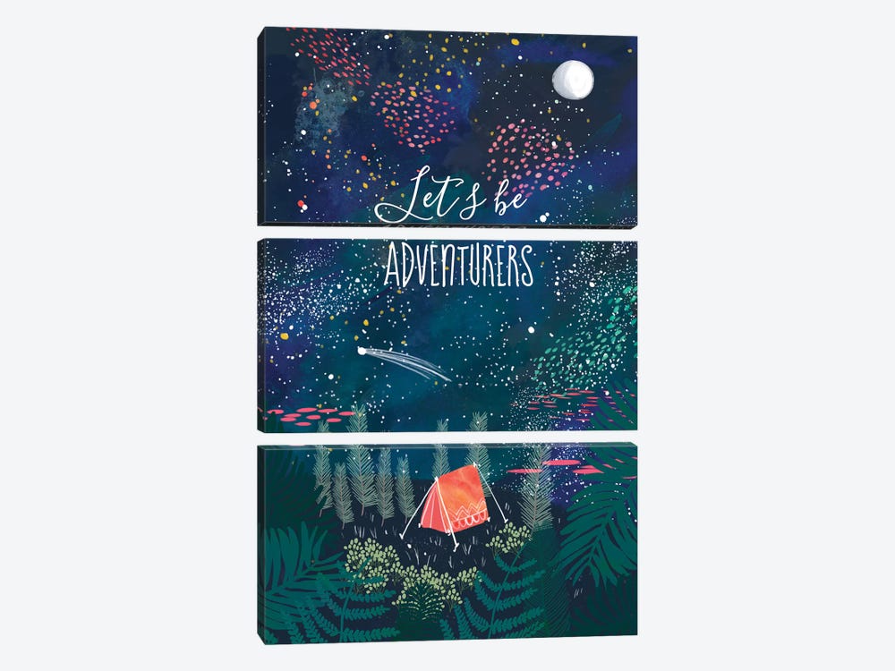Let´s Be Adventurers I by Mia Charro 3-piece Canvas Print