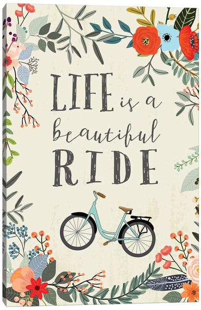 Life Is A Beautiful Ride Canvas Art Print - Bicycle Art