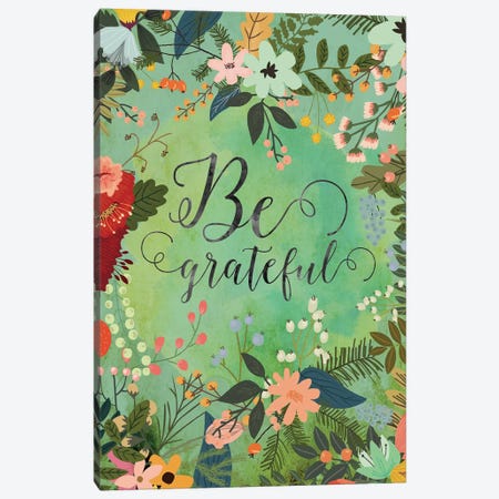 Be Grateful Canvas Print #MIO2} by Mia Charro Canvas Artwork