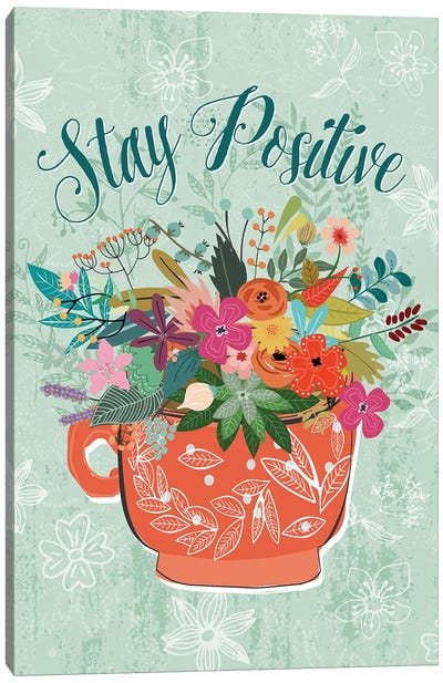 Stay Positive Canvas Art Print - Bouquet Art