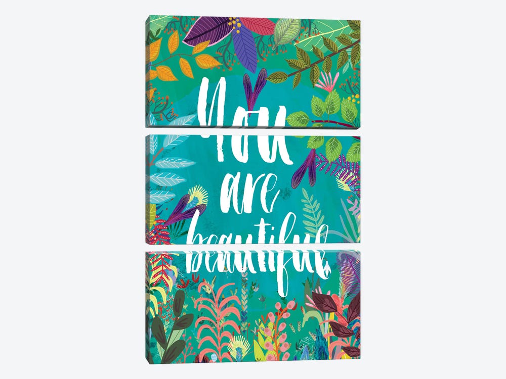 You Are Beautiful by Mia Charro 3-piece Canvas Art Print