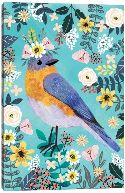 Bluebird Canvas Art Print - Mia Charro