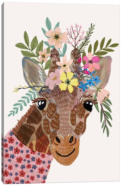 Giraffe Canvas Art Print - Mia Charro