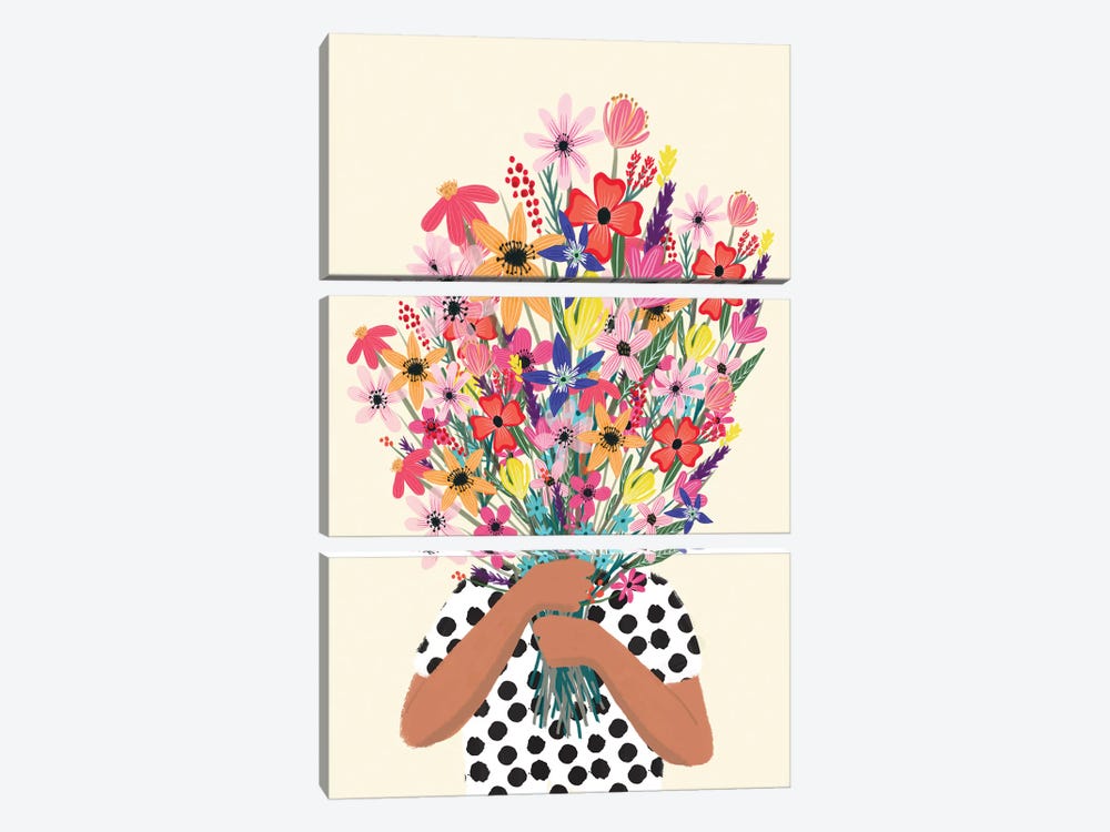 Give U Flowers by Mia Charro 3-piece Canvas Print