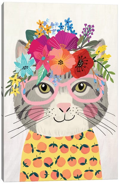 Grey Cat II Canvas Art Print - Mia Charro