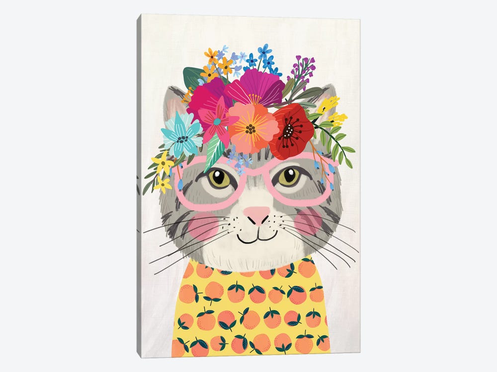 Grey Cat II by Mia Charro 1-piece Canvas Print