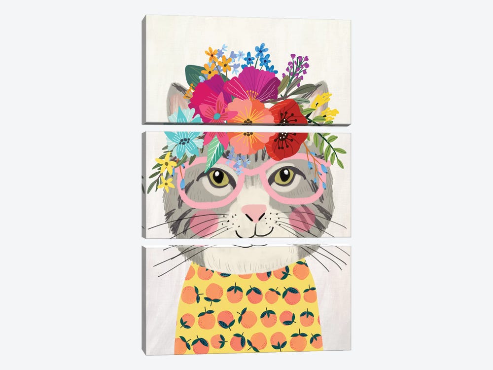 Grey Cat II by Mia Charro 3-piece Art Print